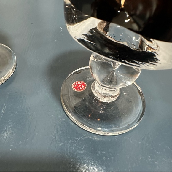 4 Vintage Carl Erickson Smokey Pinched Glass Goblets Vintage - Picture 3 of 4